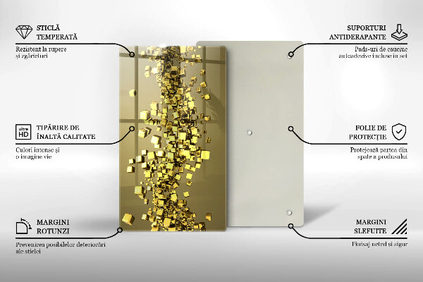 Tabla de cortar de vidrio Geometría 3d abstracta