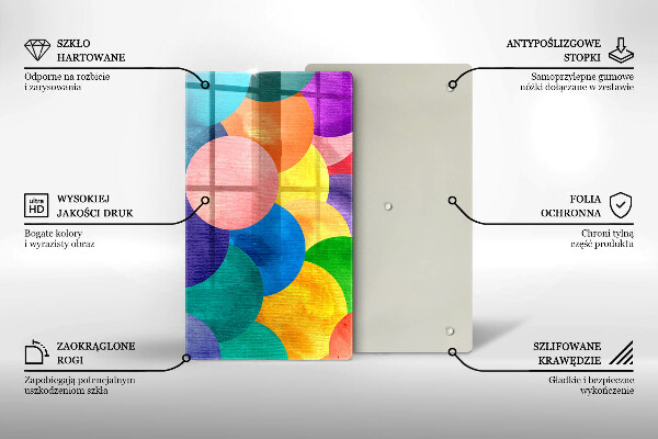 Tabla de cortar de vidrio Círculos de colores