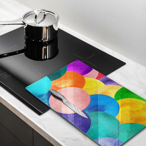 Tabla de cortar de vidrio Círculos de colores