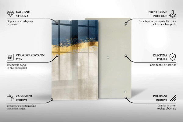 Tabla de cortar de vidrio Abstracción de oro