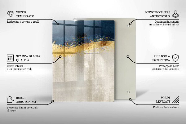 Tabla de cortar de vidrio Abstracción de oro