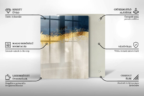 Tabla de cortar de vidrio Abstracción de oro