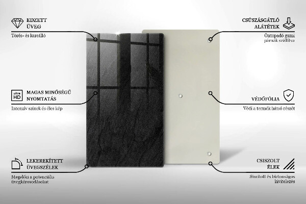 Tabla de cortar de vidrio Textura de piedra
