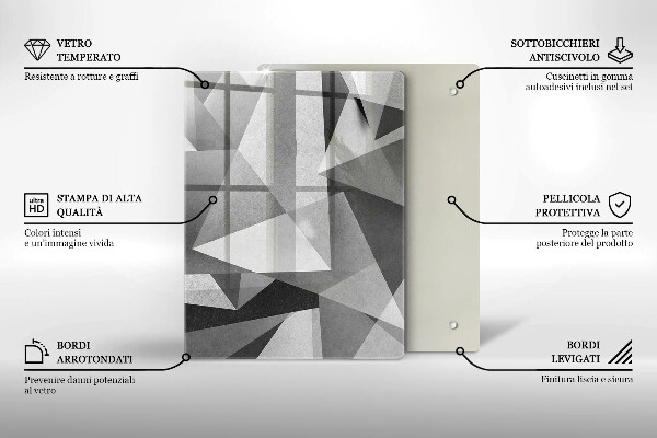 Tabla de cortar de vidrio Tintas de abstracción