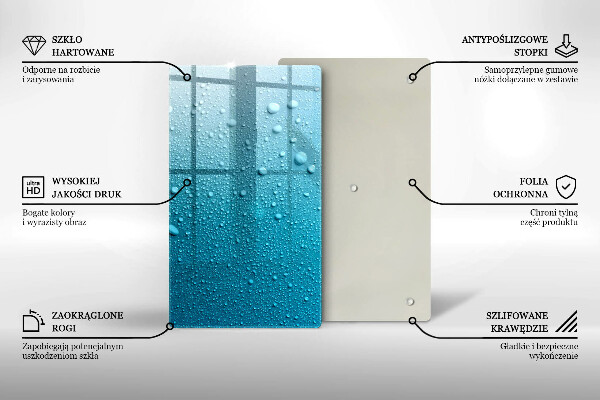 Tabla de cortar de vidrio Gotas de agua