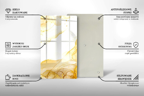 Tabla de cortar de vidrio Abstracción dorada