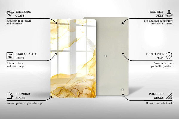 Tabla de cortar de vidrio Abstracción dorada