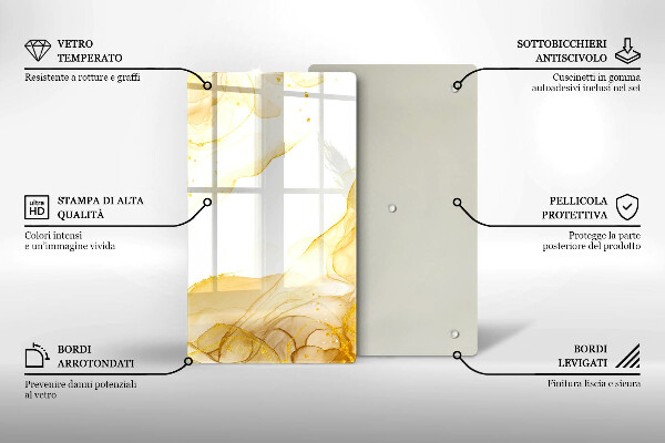 Tabla de cortar de vidrio Abstracción dorada