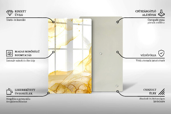 Tabla de cortar de vidrio Abstracción dorada