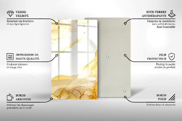 Tabla de cortar de vidrio Abstracción dorada