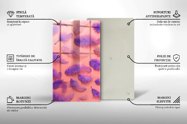 Tabla de cortar de vidrio Plumas esponjosas