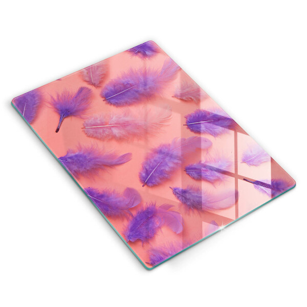 Tabla de cortar de vidrio Plumas esponjosas