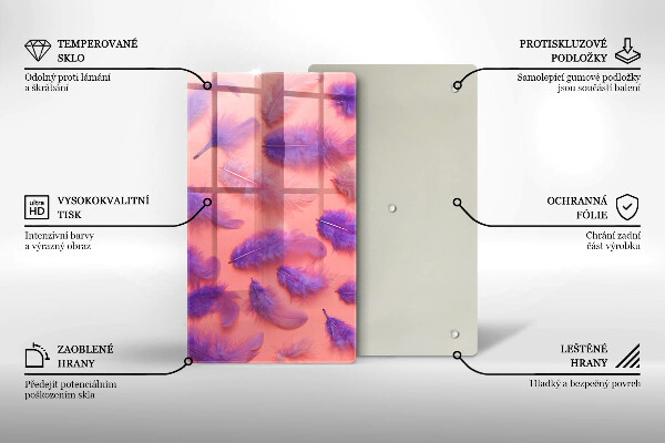 Tabla de cortar de vidrio Plumas esponjosas
