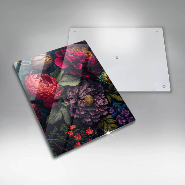 Tabla de cortar de vidrio Hermosas flores