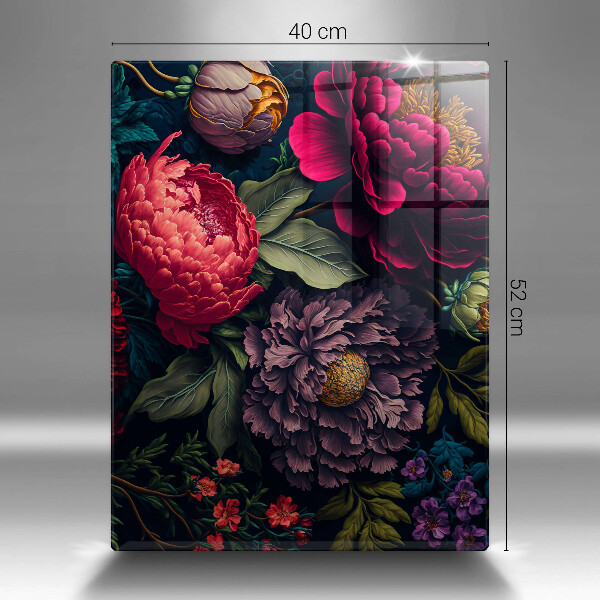 Tabla de cortar de vidrio Hermosas flores