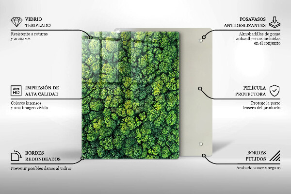 Tabla de cortar de vidrio Hermosas flores