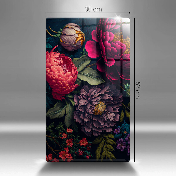 Tabla de cortar de vidrio Hermosas flores