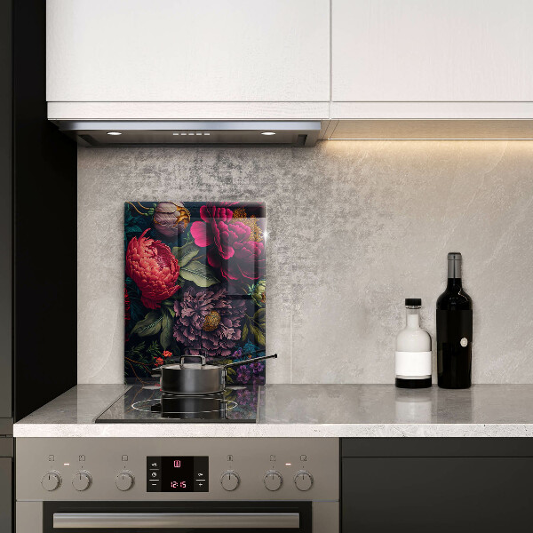 Tabla de cortar de vidrio Hermosas flores