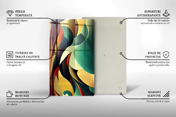 Tabla de cortar de vidrio Abstracción de formas