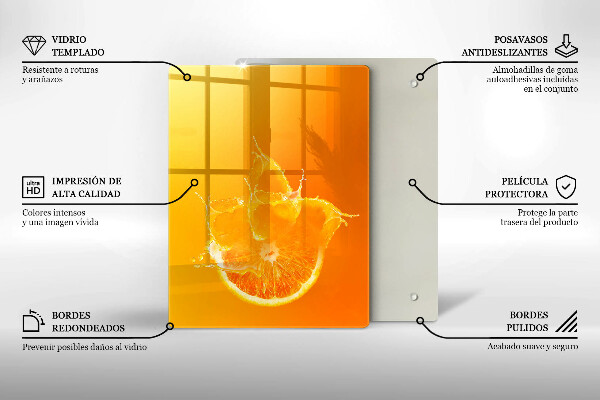 Tabla de cortar de vidrio Estructura metálica