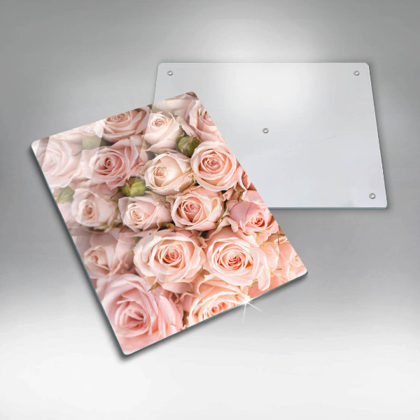 Tabla de cortar de vidrio Ramo de rosas delicadas