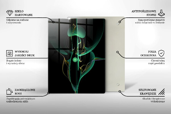 Tabla de cortar de vidrio Abstracción de línea colorida