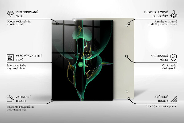 Tabla de cortar de vidrio Abstracción de línea colorida