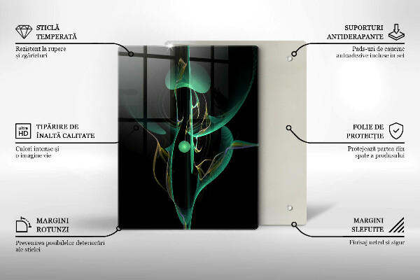 Tabla de cortar de vidrio Abstracción de línea colorida