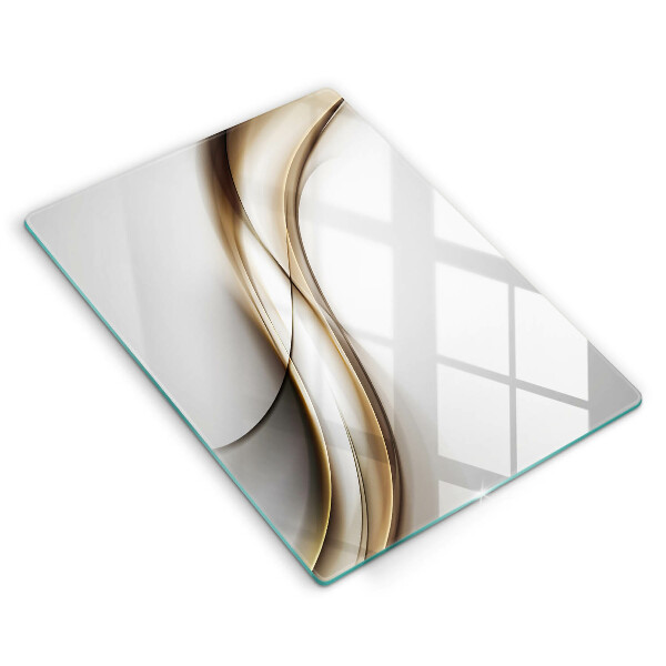 Tabla de cortar de vidrio Abstracción de líneas suaves