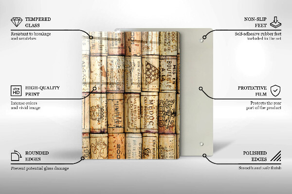Tabla de cortar de vidrio Abstracción de líneas suaves