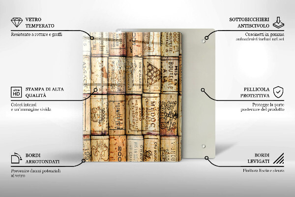 Tabla de cortar de vidrio Abstracción de líneas suaves