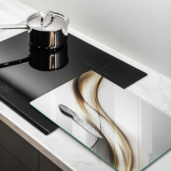 Tabla de cortar de vidrio Abstracción de líneas suaves