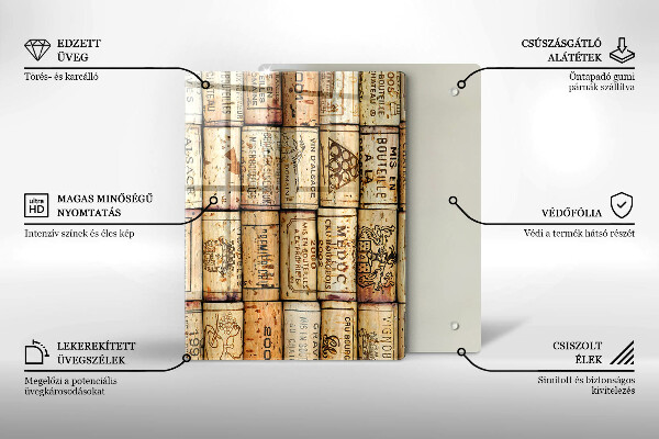 Tabla de cortar de vidrio Abstracción de líneas suaves