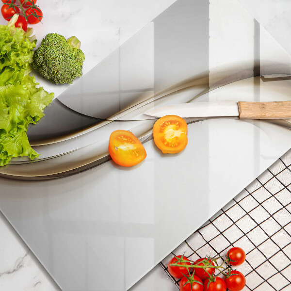 Tabla de cortar de vidrio Abstracción de líneas suaves