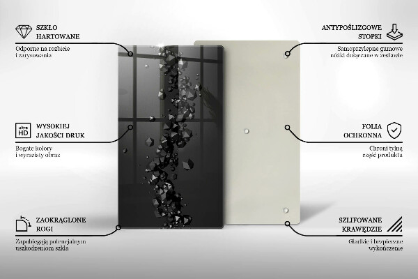 Tabla de cortar de vidrio Abstracción de formas 3d