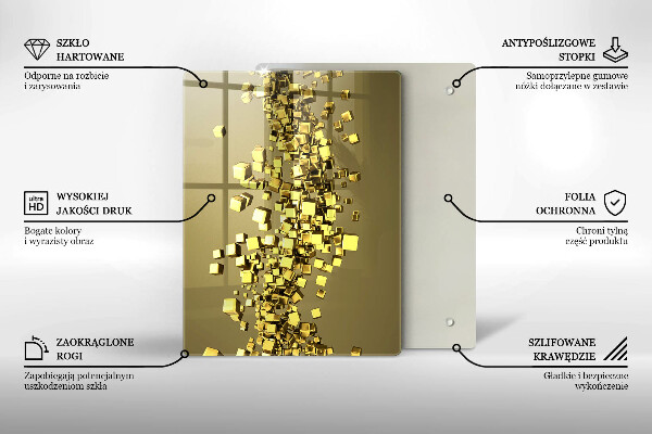 Tabla de cortar de vidrio Abstracción de formas 3d
