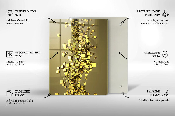 Tabla de cortar de vidrio Abstracción de formas 3d