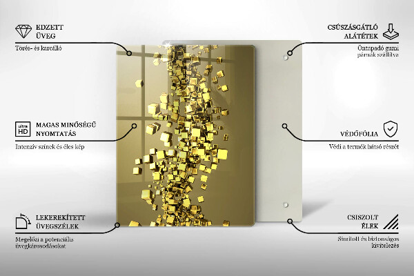 Tabla de cortar de vidrio Abstracción de formas 3d