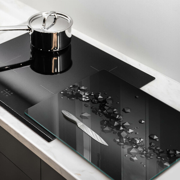 Tabla de cortar de vidrio Abstracción de formas 3d