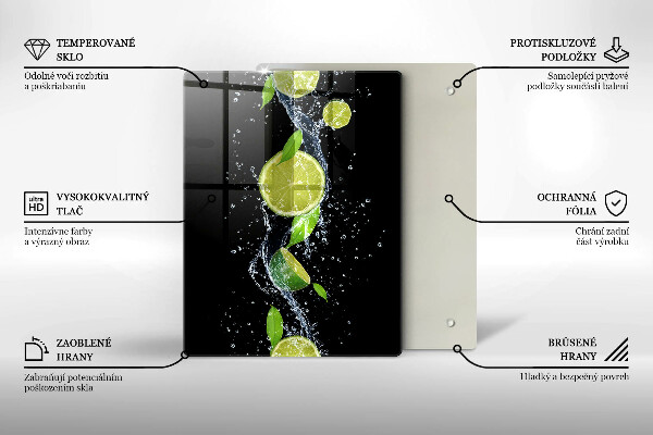 Tabla de cortar de vidrio Plumas de pájaro boho