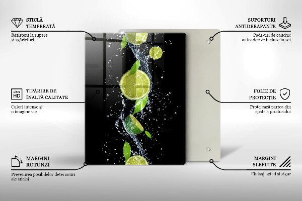 Tabla de cortar de vidrio Plumas de pájaro boho