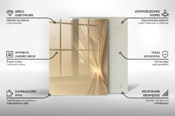 Tabla de cortar de vidrio Masa negra abstracta