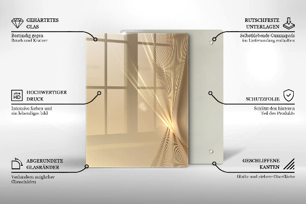 Tabla de cortar de vidrio Masa negra abstracta