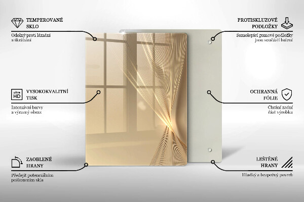Tabla de cortar de vidrio Masa negra abstracta