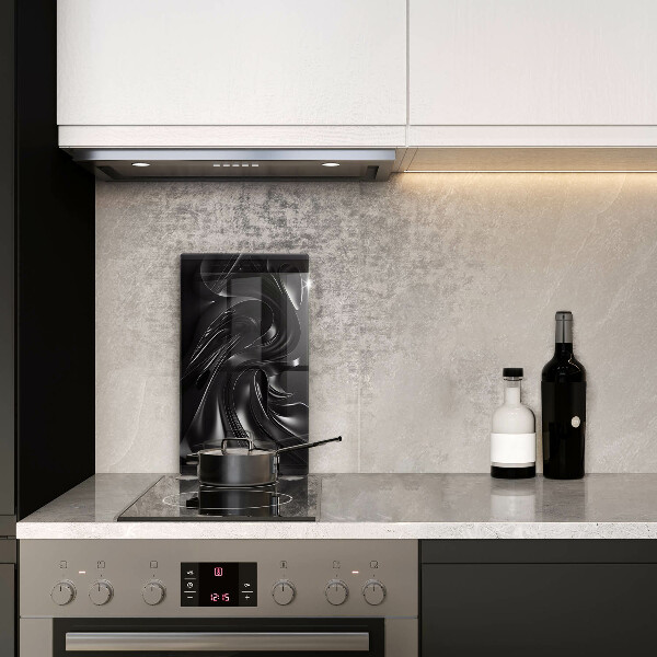 Tabla de cortar de vidrio Masa negra abstracta