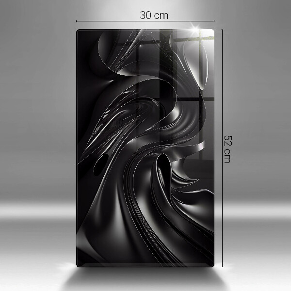 Tabla de cortar de vidrio Masa negra abstracta