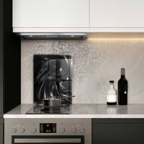 Tabla de cortar de vidrio Masa negra abstracta