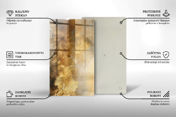Tabla de cortar de vidrio Textura rica