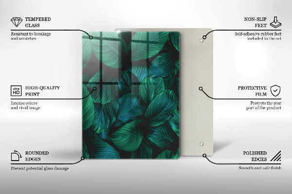 Tabla de cortar de vidrio Textura con oro