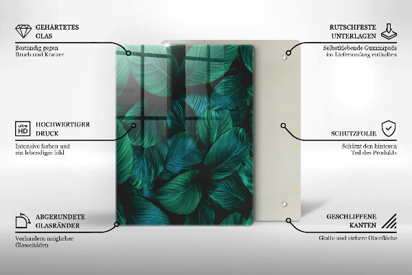 Tabla de cortar de vidrio Textura con oro